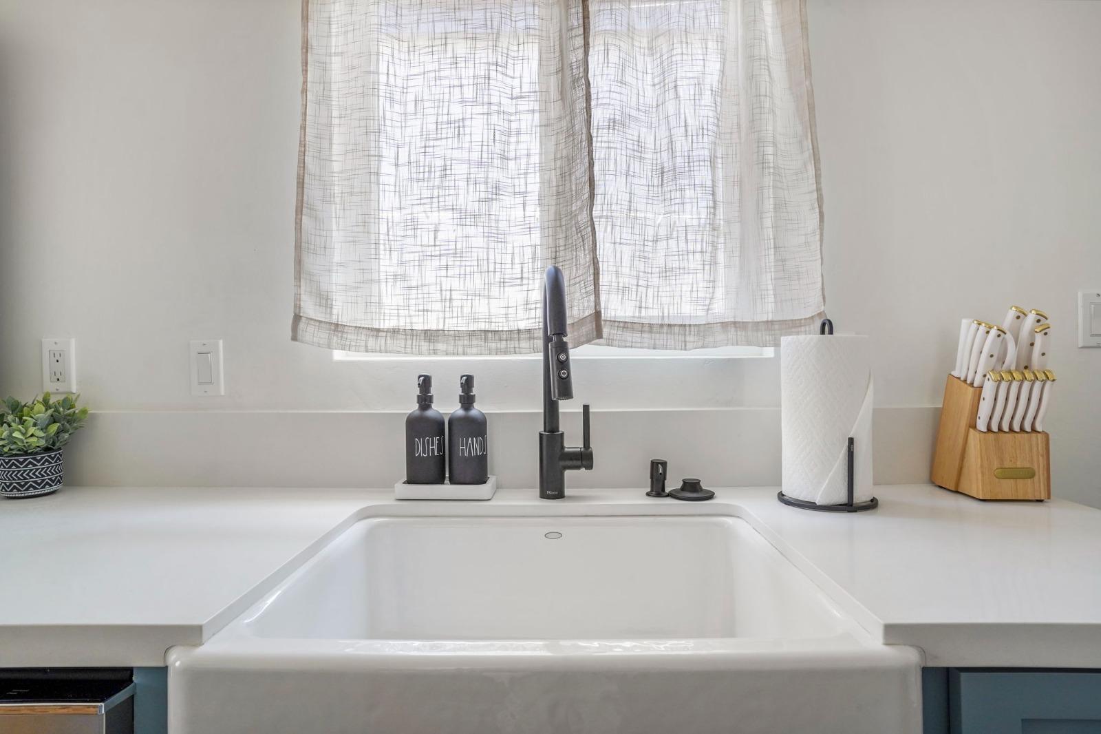 Clean modern kitchen sink